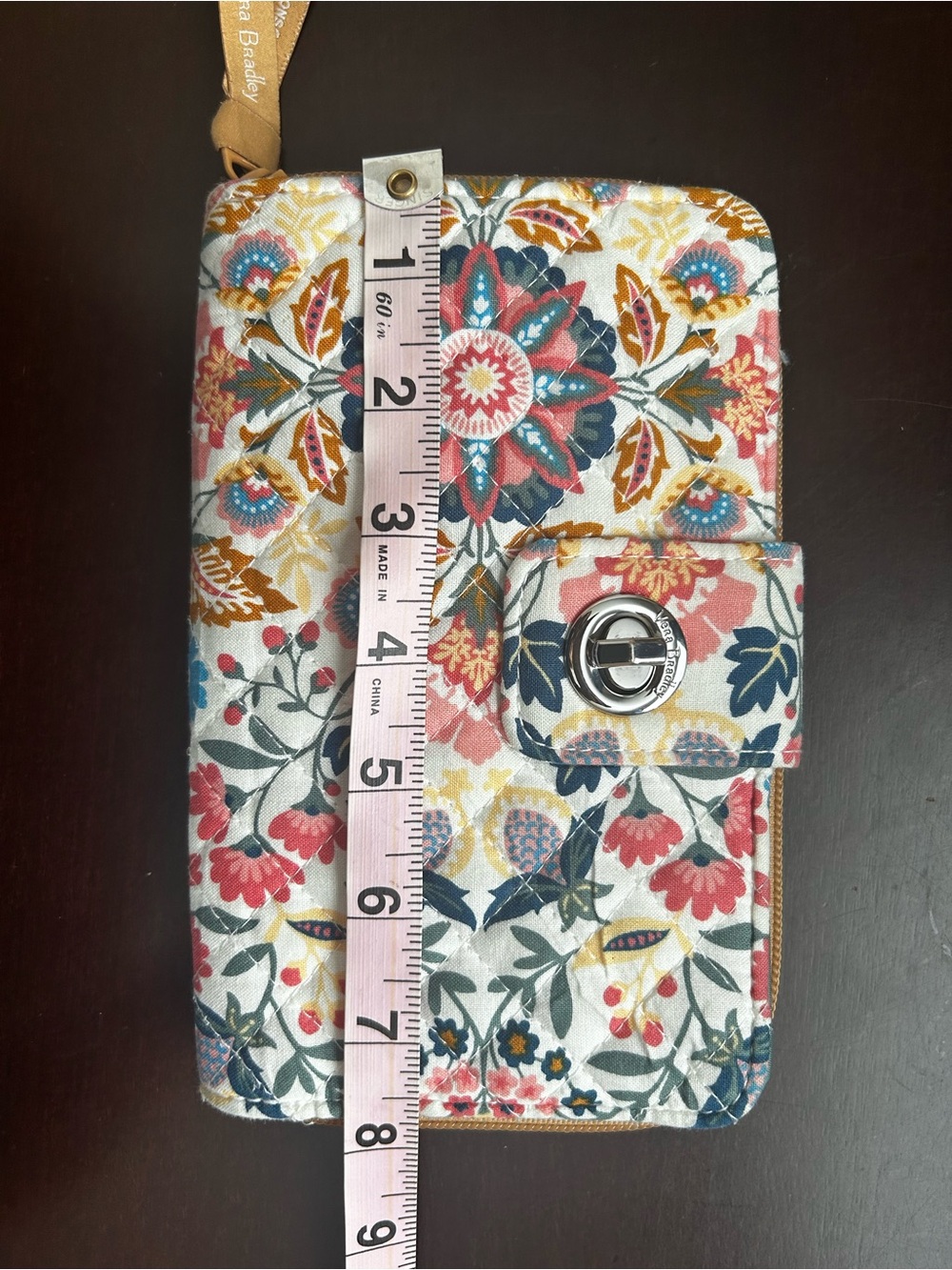 Vera Bradley Quilted Floral Print Turn-Lock Wallet - Picture 6 of 7